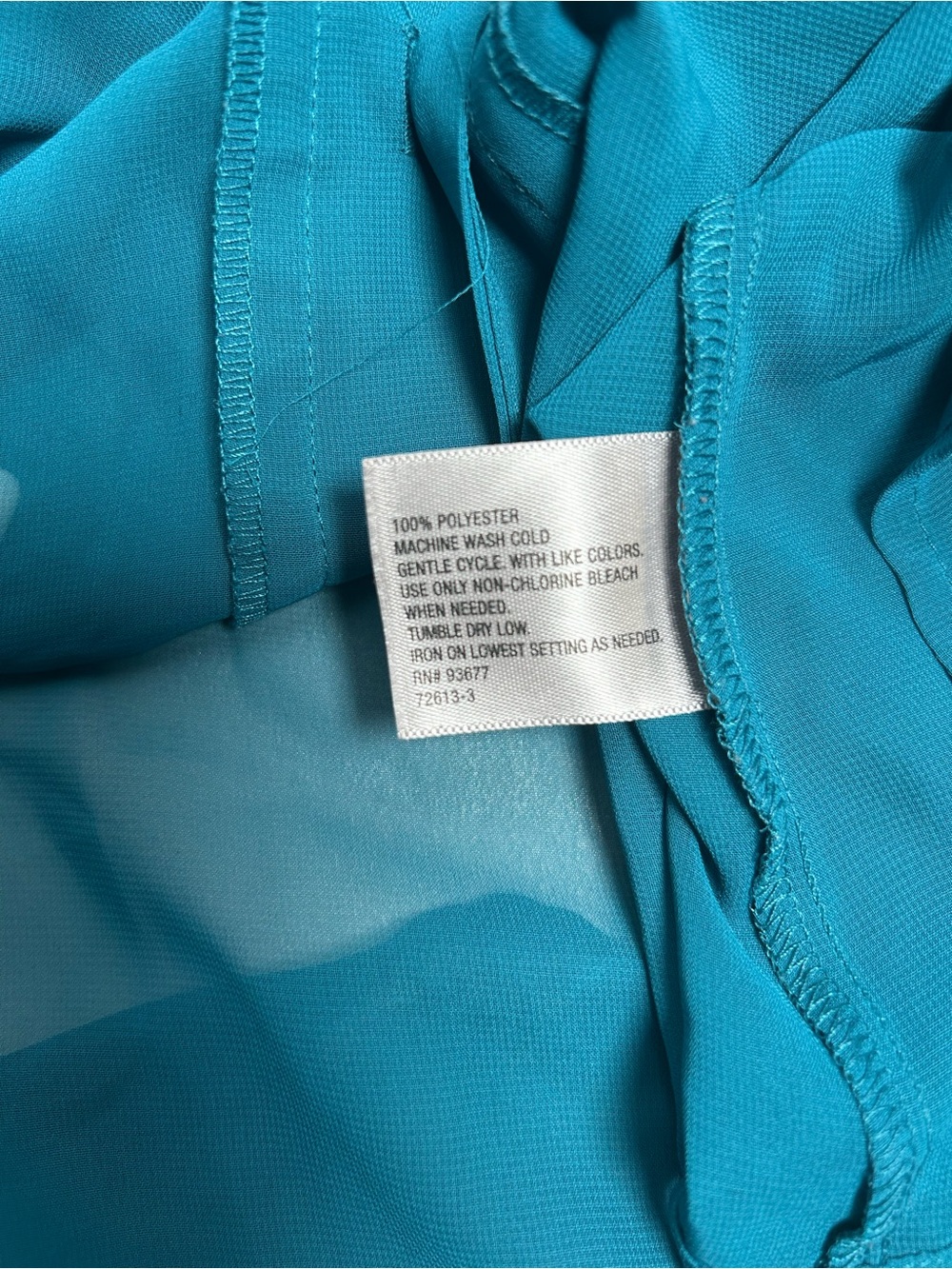 Worthington Teal Ruffle V-Neck Blouse with V neckline - Picture 6 of 10